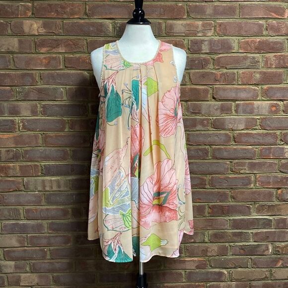 Umgee Floral Sleeveless Dress Size Small - Picture 2 of 6